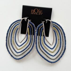 Noir NYC sunrise asymmetric hoops